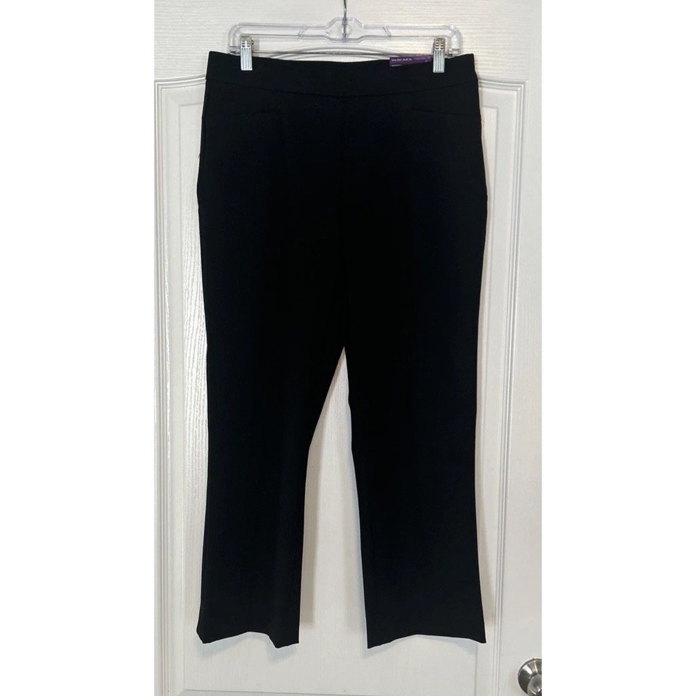 Investments Black Pants Womens 8 Crop Flare 5th Ave Fit Secret Support NWT